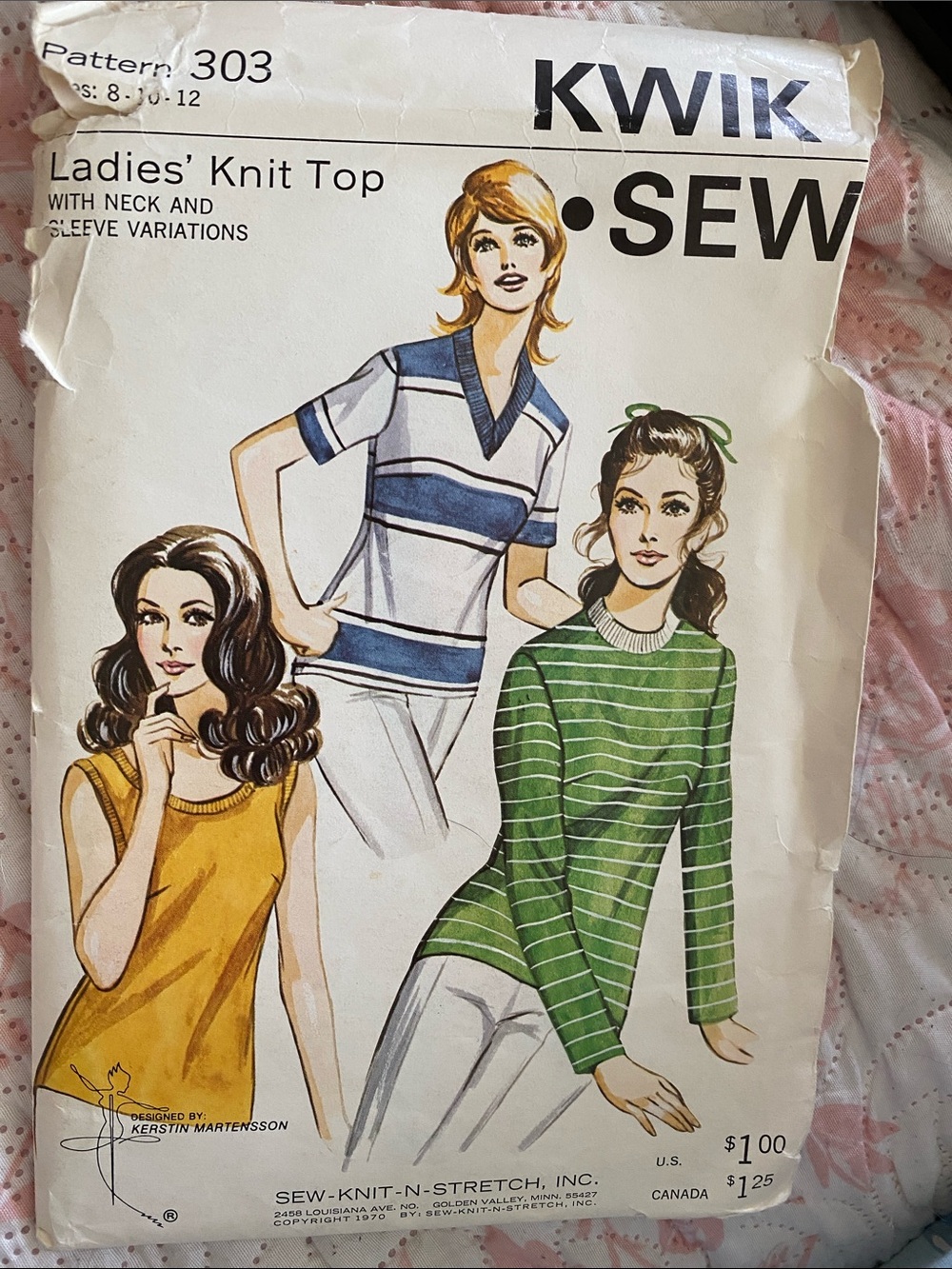 Kwik Sew Ladies' Knit Top Pattern 303 – vintage 1970 designed Kerstin Martensson